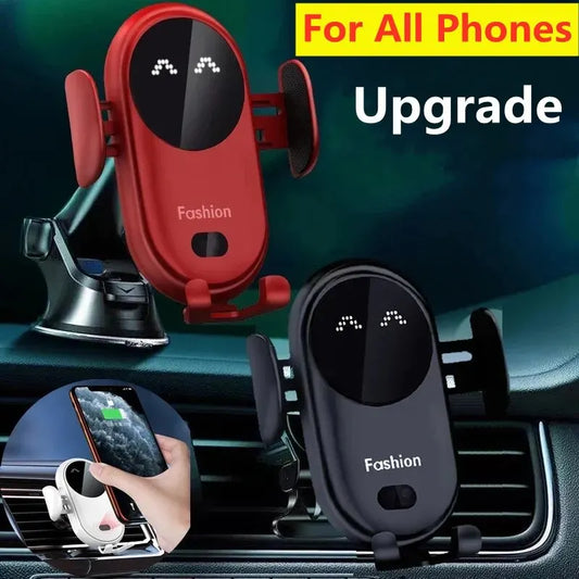 Wireless Car Charger with Auto Mount - Fast Charging Holder for iPhone & Samsung