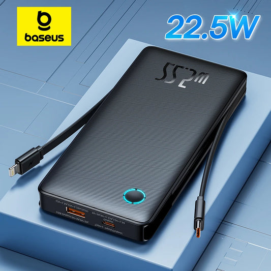 Baseus 22.5W Power Bank with Dual Built-in Cables